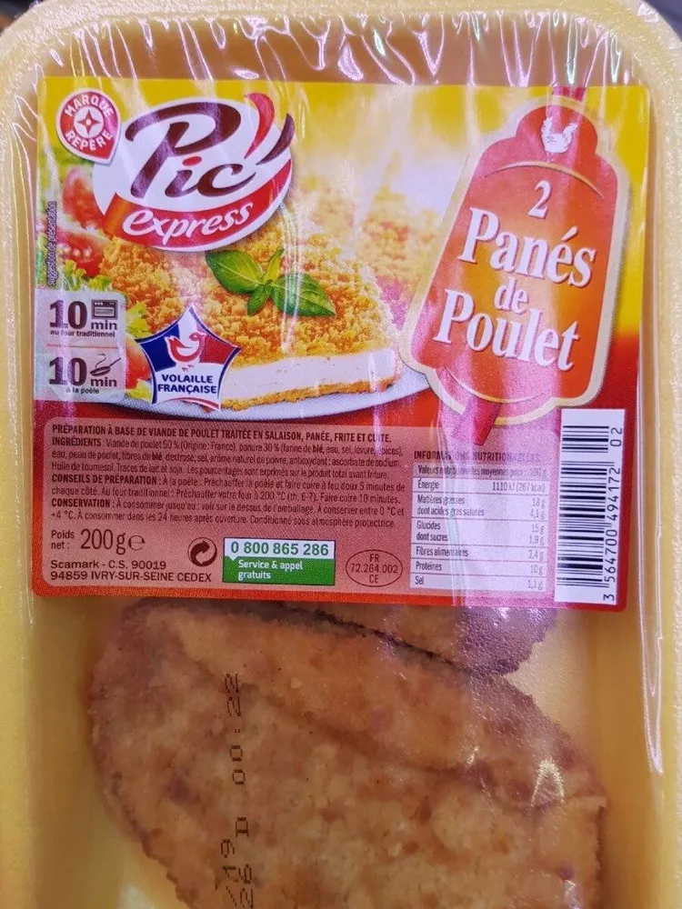 Panés de poulet