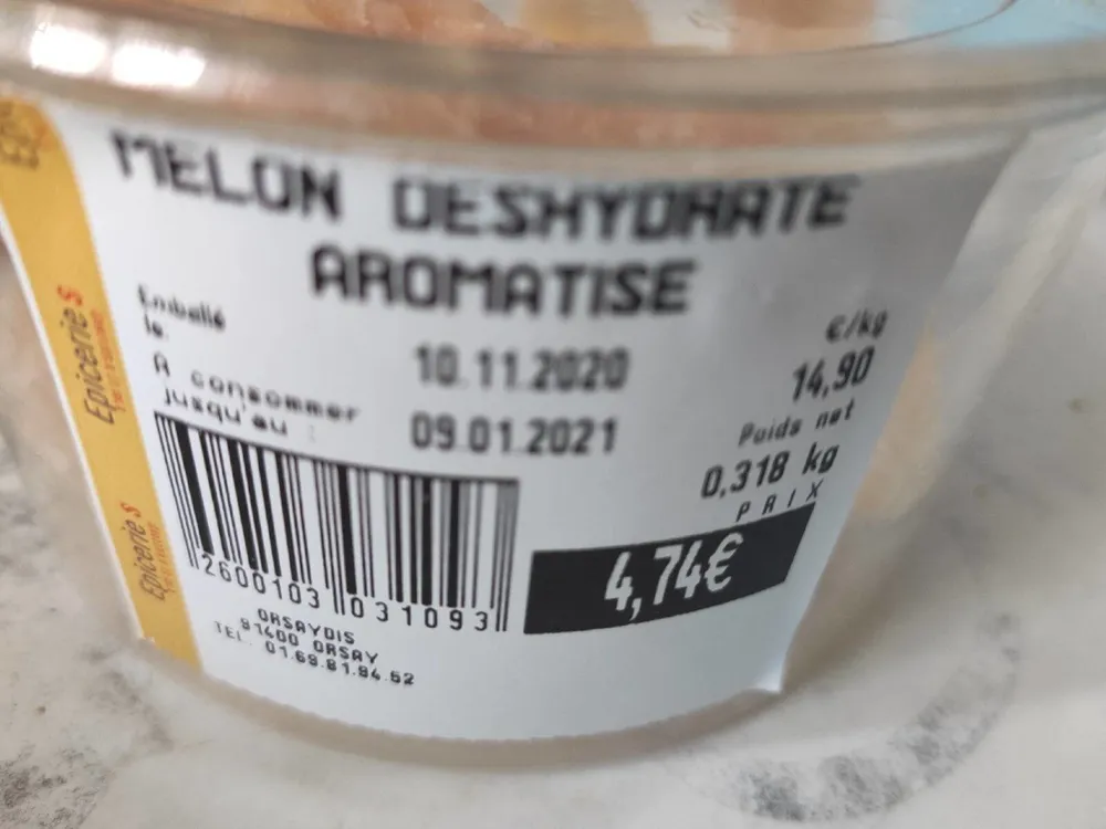 Melon déshydrate