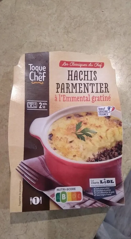 Hachis parmentier à l'Emmental gratiné