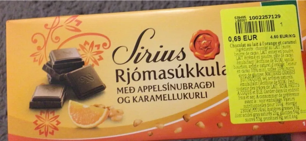 Chocolat au lait a l’orange et caramel