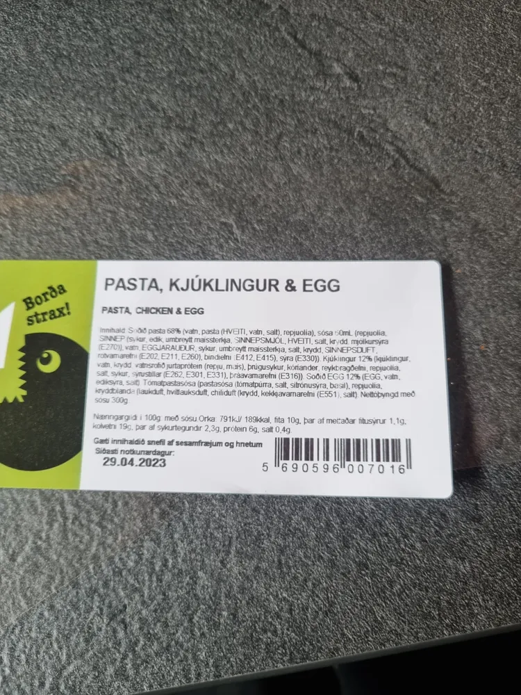 Pasta, Kjúklingur & Egg