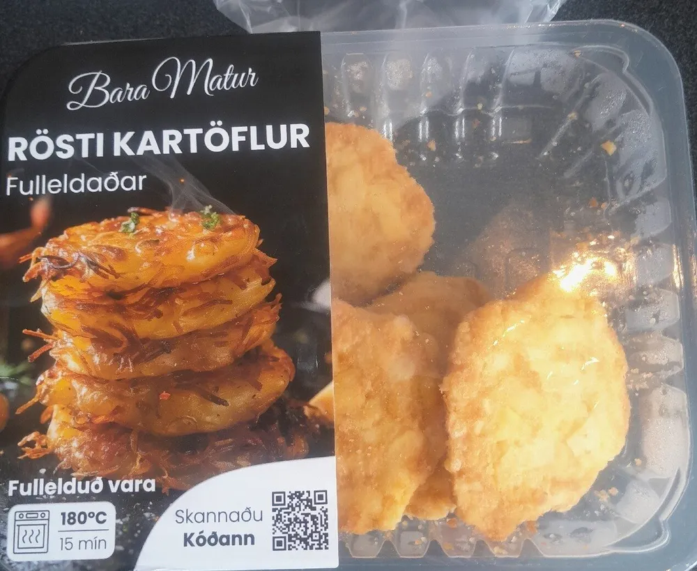 Rösti Kartöflur Fulleldaðar