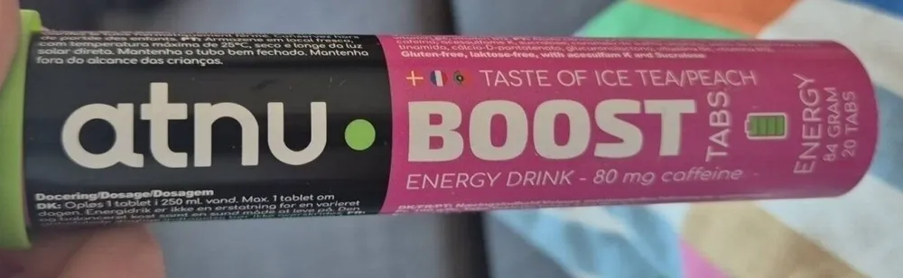 Boost Energy Drink, Ice Tea Peach