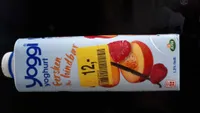 Yoggi yoghurt fersken og hindbær