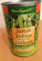 Junge Erbsen mit Möhren