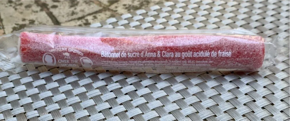 Batonnet de sucre d’Anna & clara au gout acidulé de fraise