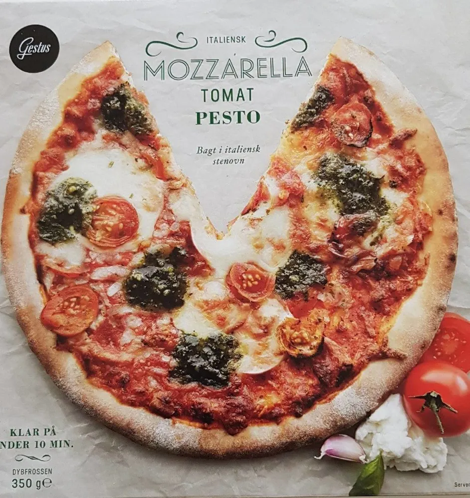 Pizza italienne mozzarella tomate pesto