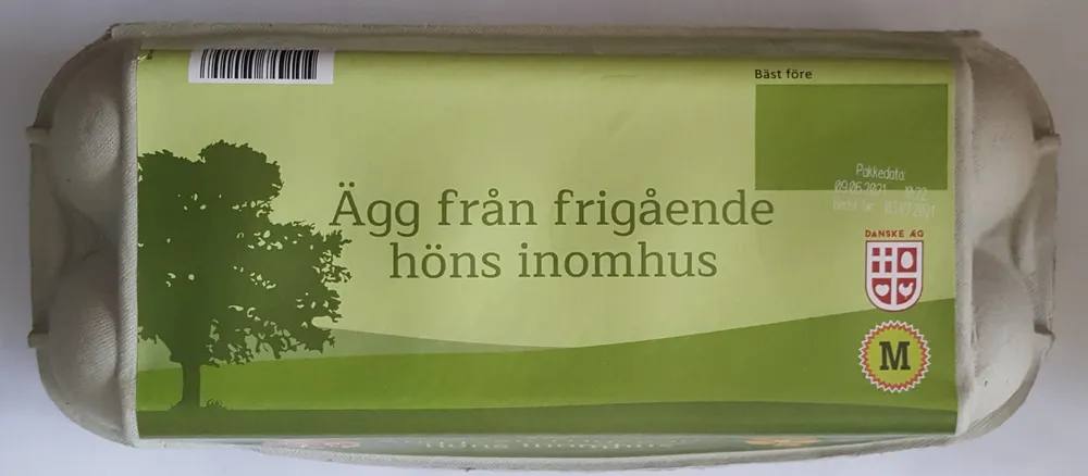 10 ägg från frigående höns inomhus