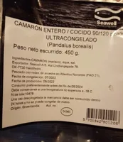 Camarón entero / cocido (90/120 uds) ultracongelado