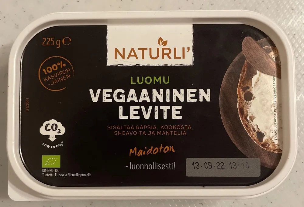 Vegaaninen luomu levite