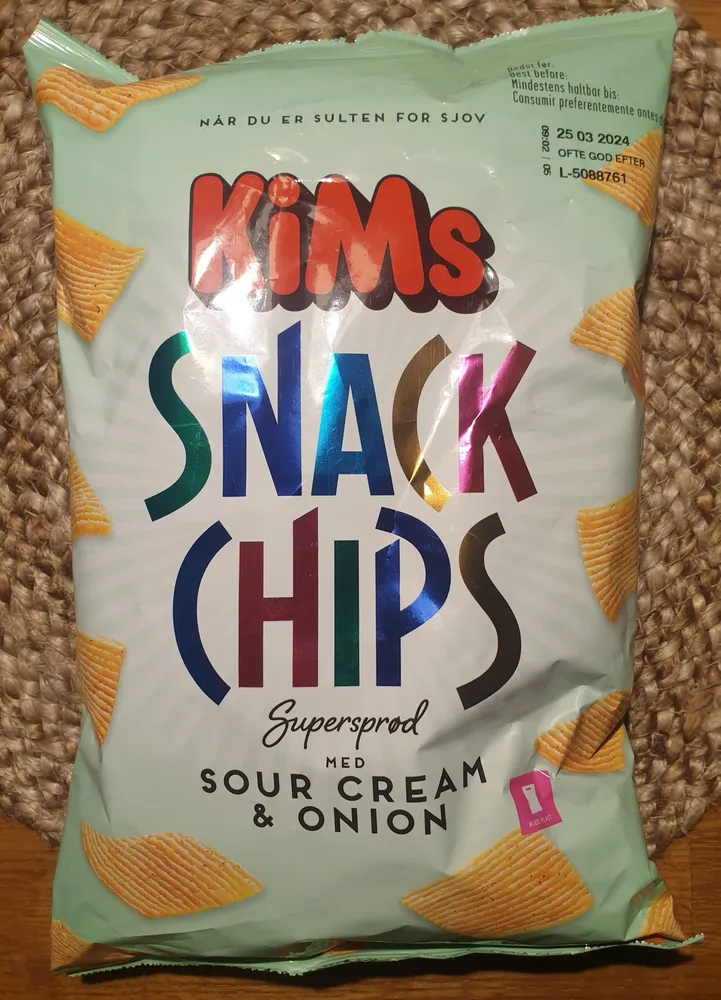 Snack Chips Supersprød med Sour Cream & Onion