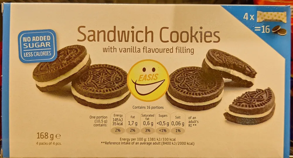 Sandwich Cookies with vanilla flavoured filling