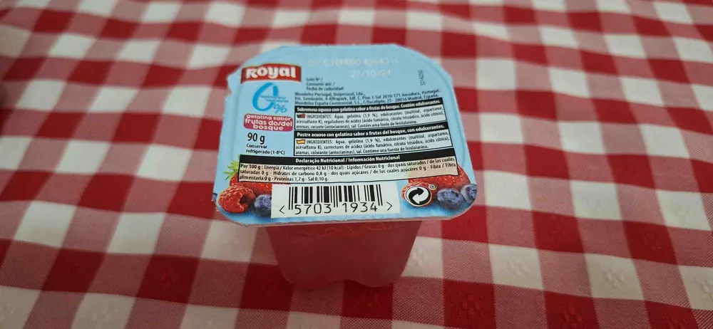 Gelatina sabor frutos del bosque