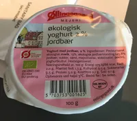 økologisk yoghurt 2% jordbær