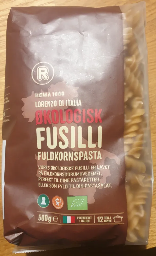 Kogt ØKOLOGISK FUSILLI FULDKORNSPASTA