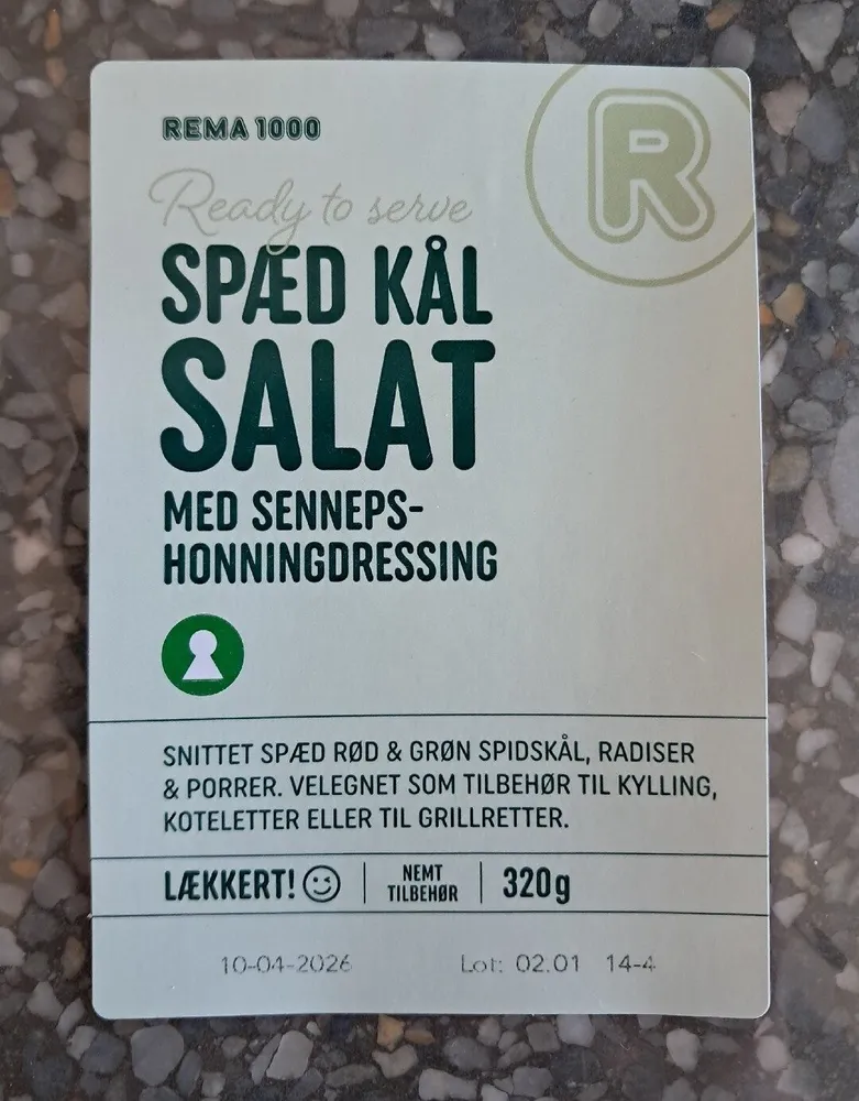 Spidskålssalat Med Dressing
