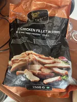Roasted chicken fillet in strips