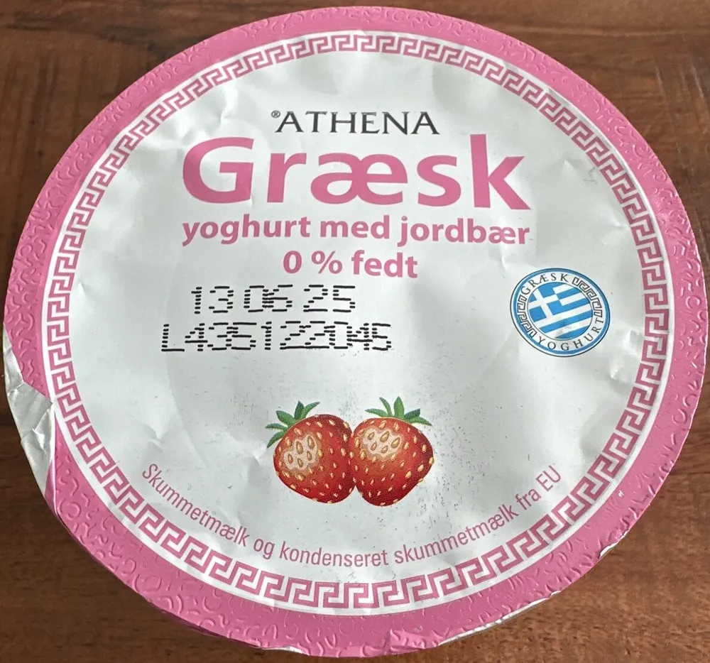Græsk Yoghurt Med Jordbær 0 % Fedt