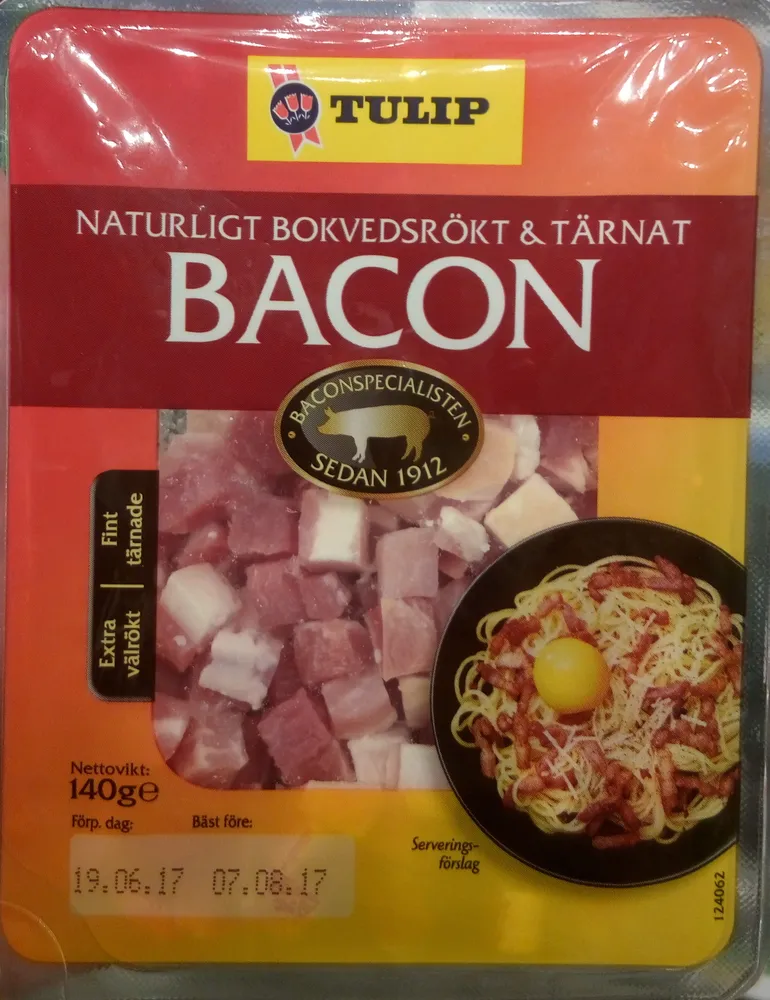 Naturligt bokvedsrökt & tärnat bacon