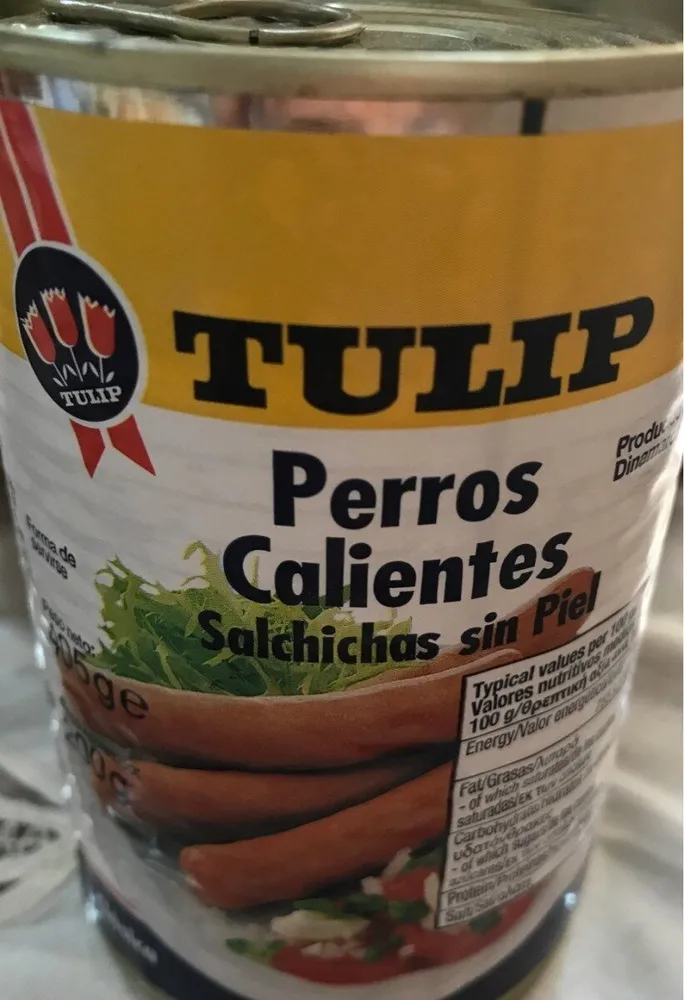 Salchichas para perros calientes sin piel