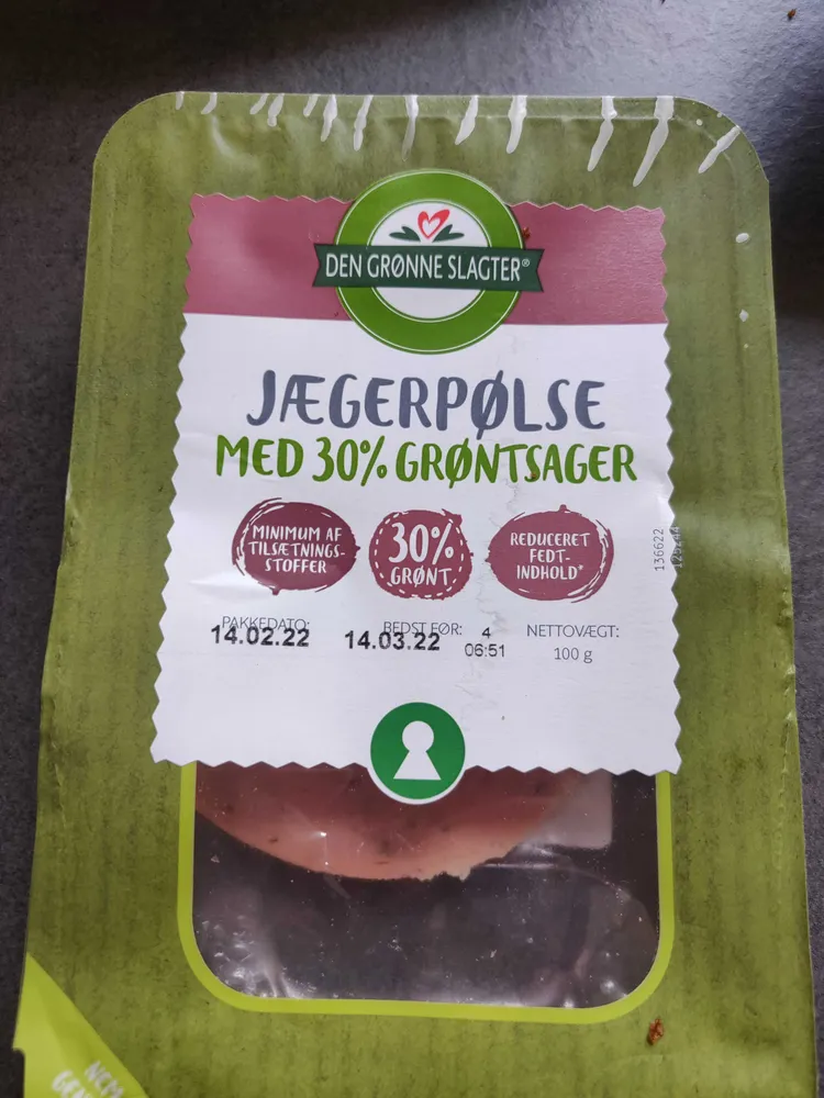 Jægerpølse med 30% grøntsager