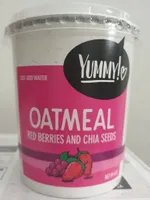 Oatmeal red berries and chia seeds