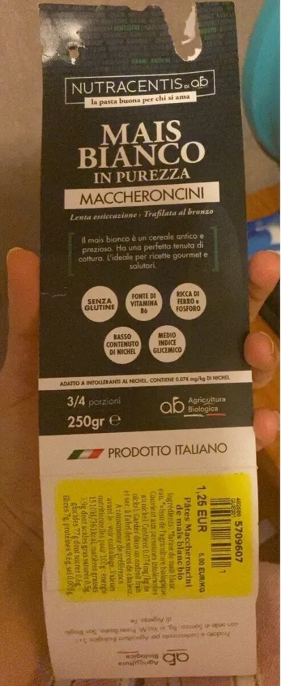 Mais bianco maccheroncini