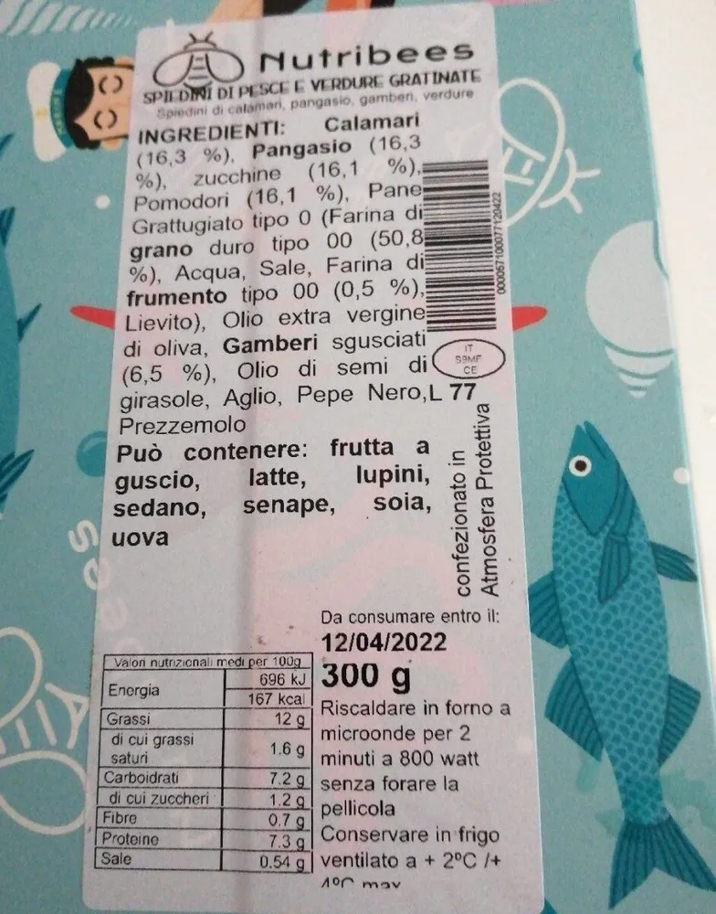 Spiedini di pesce e verdure gratinate