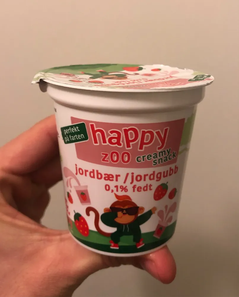 Zoo creamy snack jordbær/jordgubb 0,1% fedt/fett