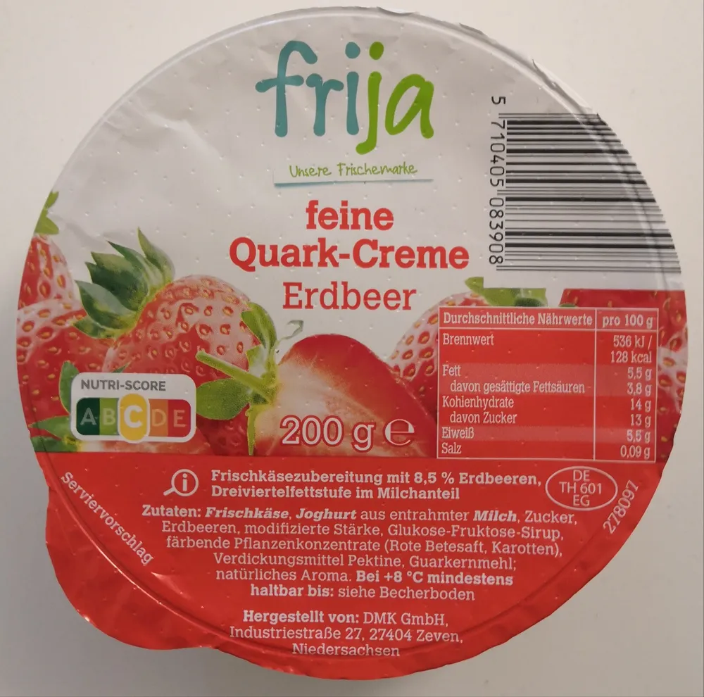 feine Quark-Creme Erdbeer