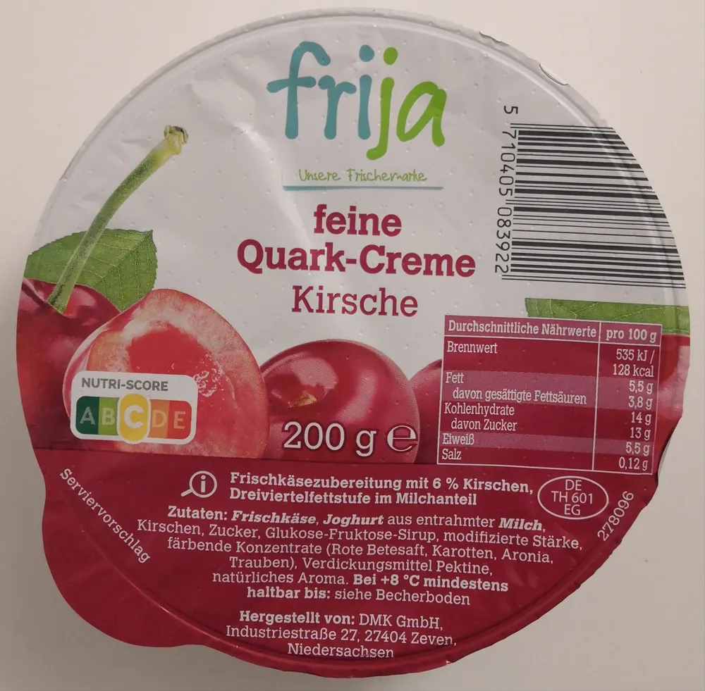 feine Quark-Creme Kirsche