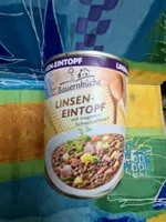 Linseneintopf mit Schweinefleisch in Dose