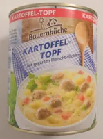 Kartoffeltopf mit gegarten Fleischbällchen