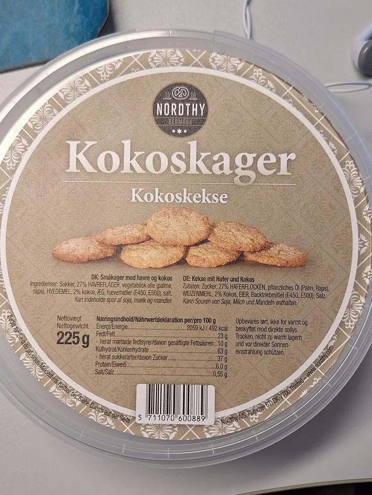 Kekse mit Hafer und Kokos