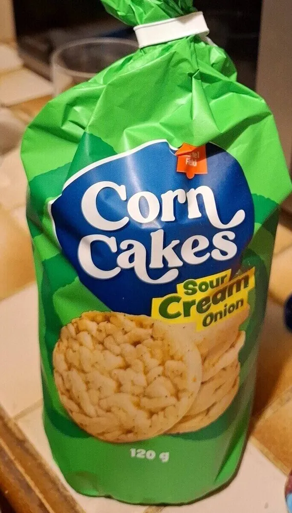 Corn cakes sour cream onion