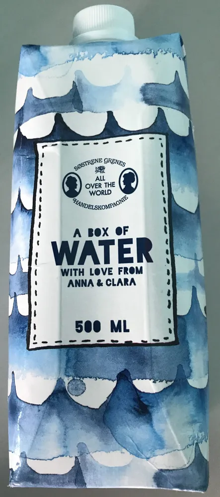 A box of water with love from Anna & Clara