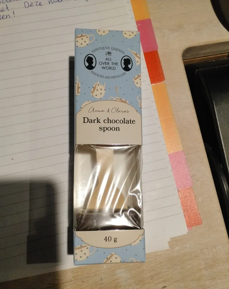 Dark chocolate spoon