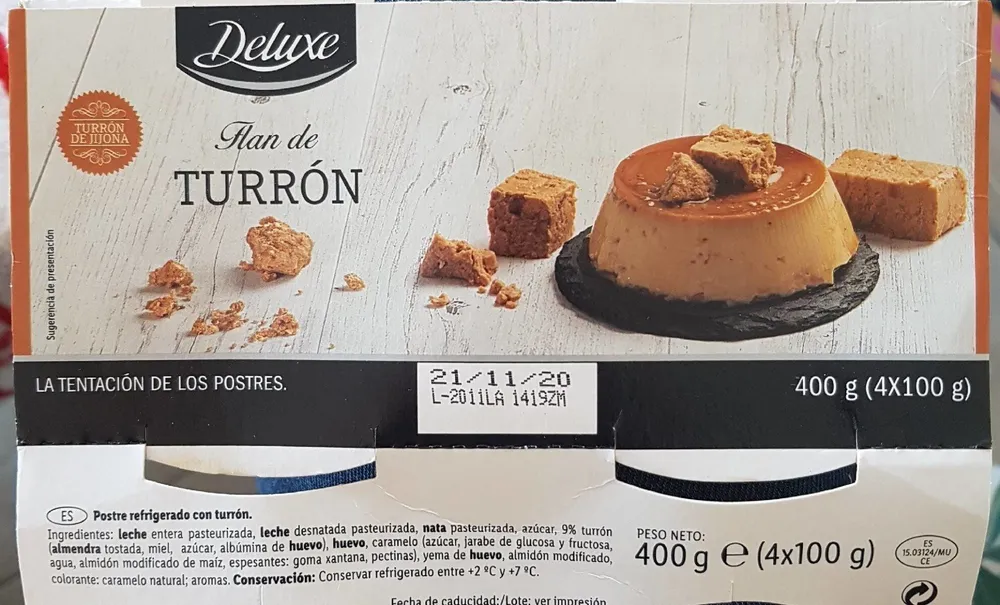 Flan de turrón