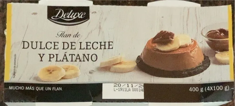 Flan de dulce de leche y plátano