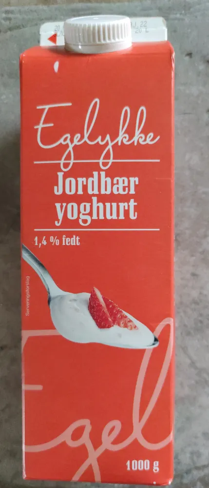 Egelykke Jordbær yogurt 1,4 % fedt