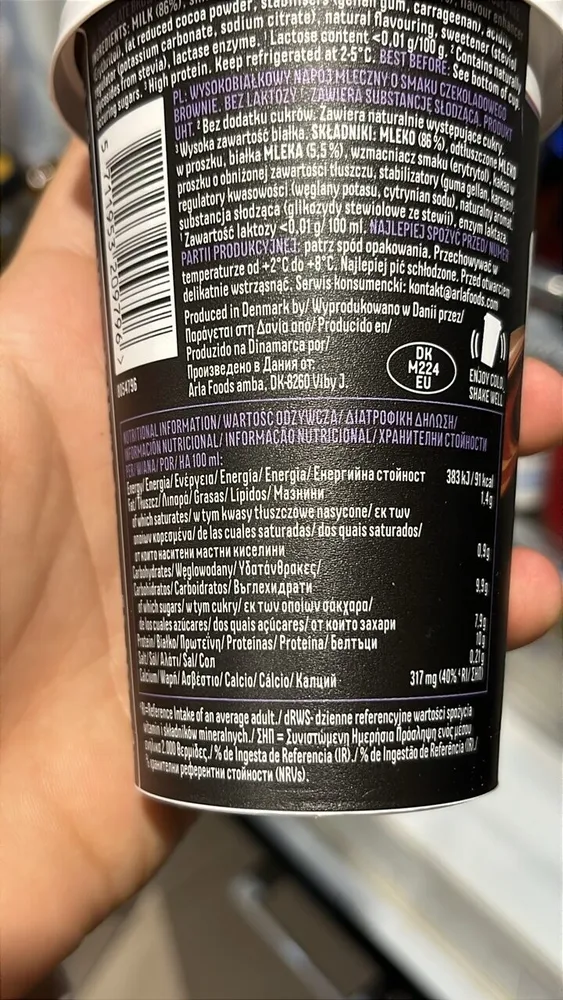 brownie protein shake 20g