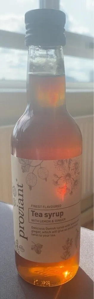 Tea syrup with lemon and ginger