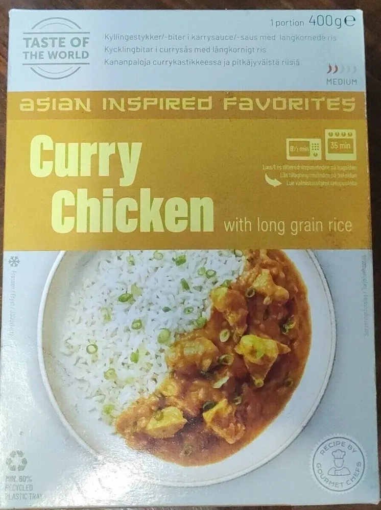 Curry chicken with long grain rice