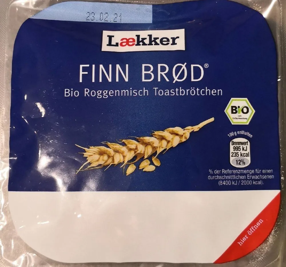 FINN BRØD - Bio Roggenmisch Toastbrötchen