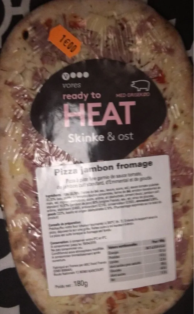 Pizza jambon fromage
