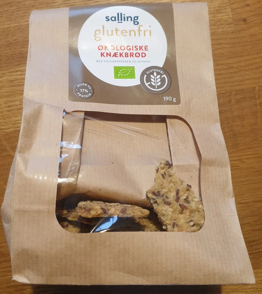 glutenfri økologiske knækbrød