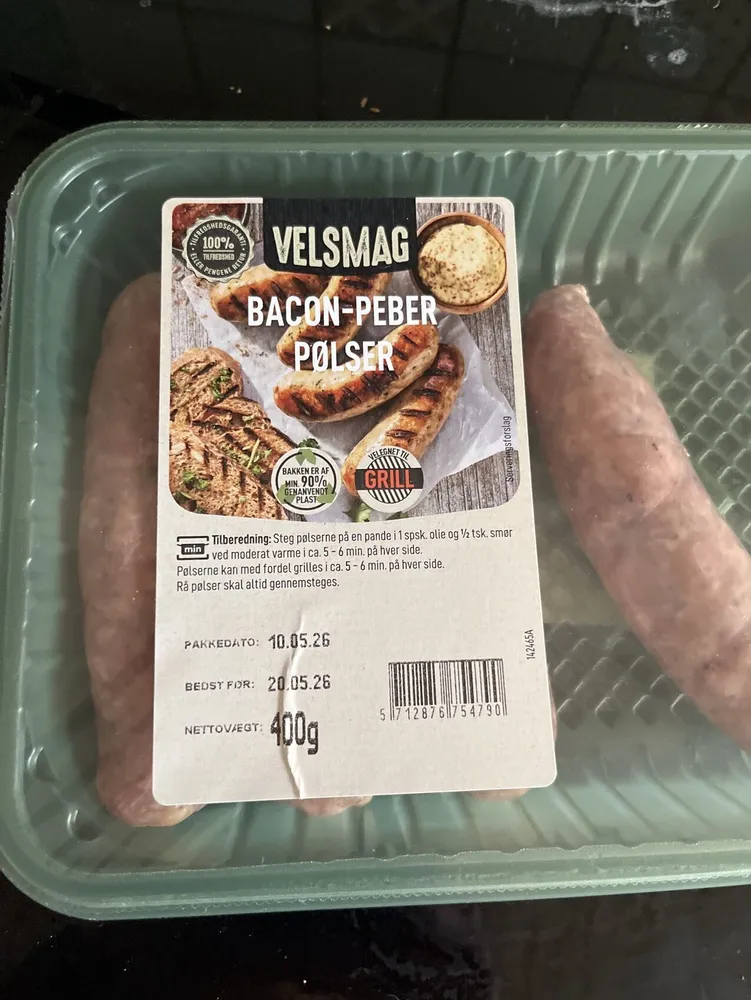 Bacon-peber Pølser