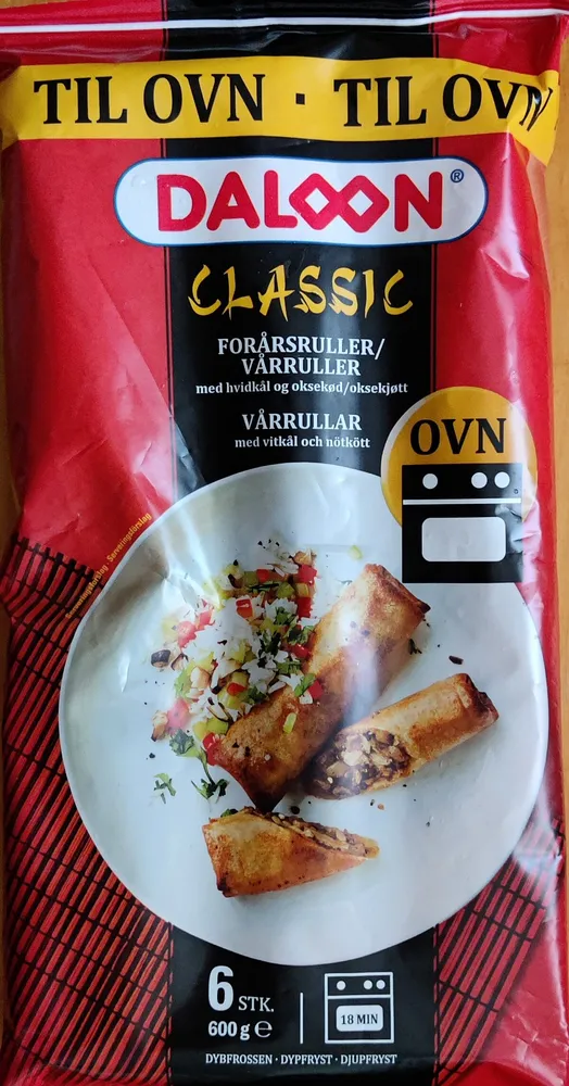 Vårrullar med vitkål och nötkött
