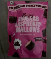 Guimauve végane rhubarbe/framboise enrobée de chocolat