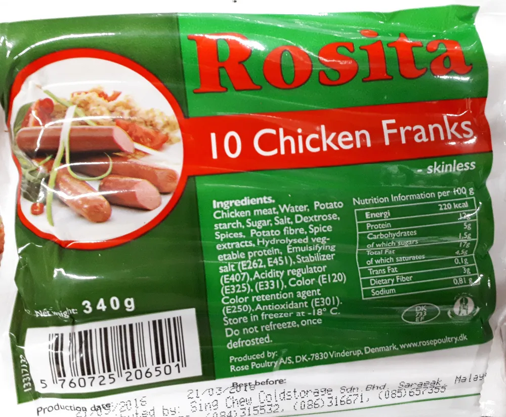 Saucisses de poulet